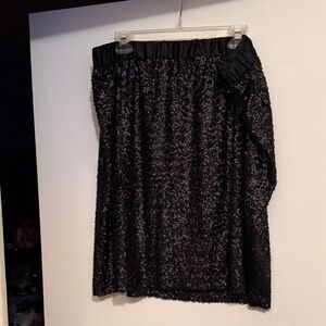 Lane Bryant Black Sequin Mini Skirt